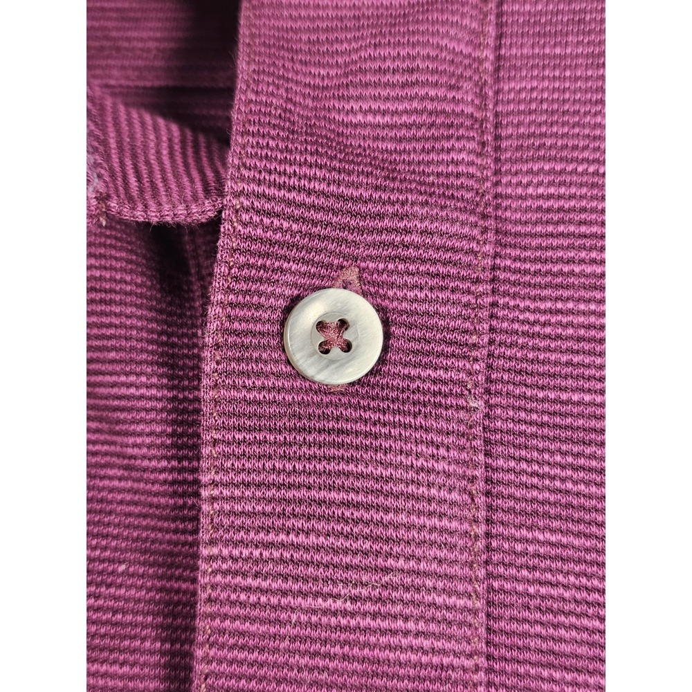 Tommy Bahama Men's XL Purple Long Sleeve Polo Shirt Tencel Cotton Heather Stripe - Picture 6 of 11